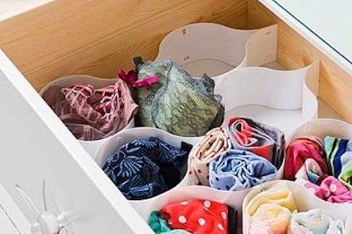 Tiroir de sous-vêtements qu'il n'est pas nécessaire de vider avant le déménagement